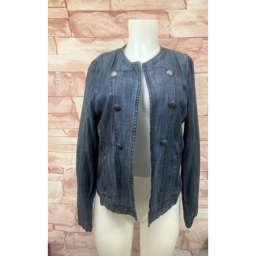 Coldwater Creek  Denim Chambray Jacket Size 8 Lined Faux  NWT‎